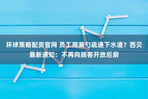 环球策略配资官网 员工用漏勺疏通下水道?西贝最新通知:不再向顾客开放后厨